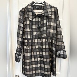 Luii Black Sheer Plaid Coat